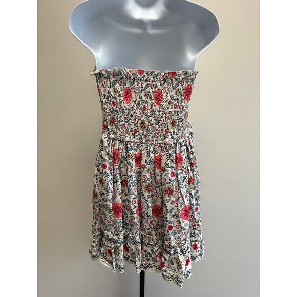 Forever That Girl White Pink Floral Strapless Dress Size XS #59599 - Picture 2 of 3